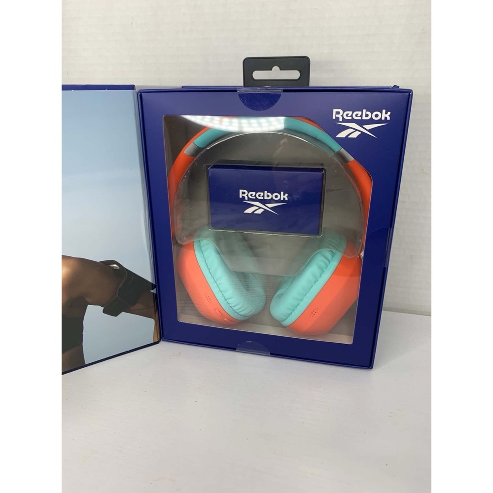 Reebok Strive RBK5005-BLU Bluetooth/3.5mm Over-Ear Headphones Orange/Teal